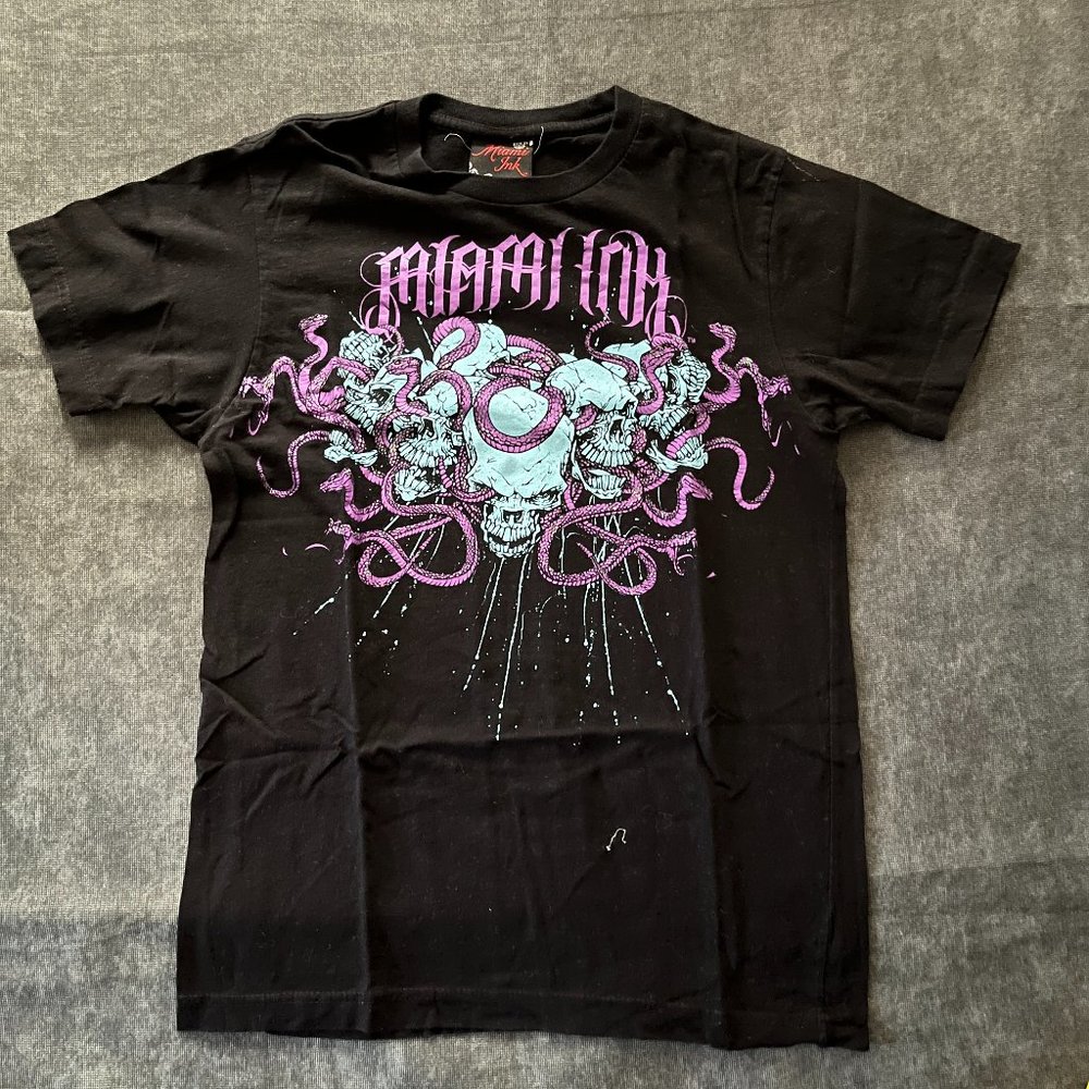 Miami Ink Skull Snake Black T (S)
